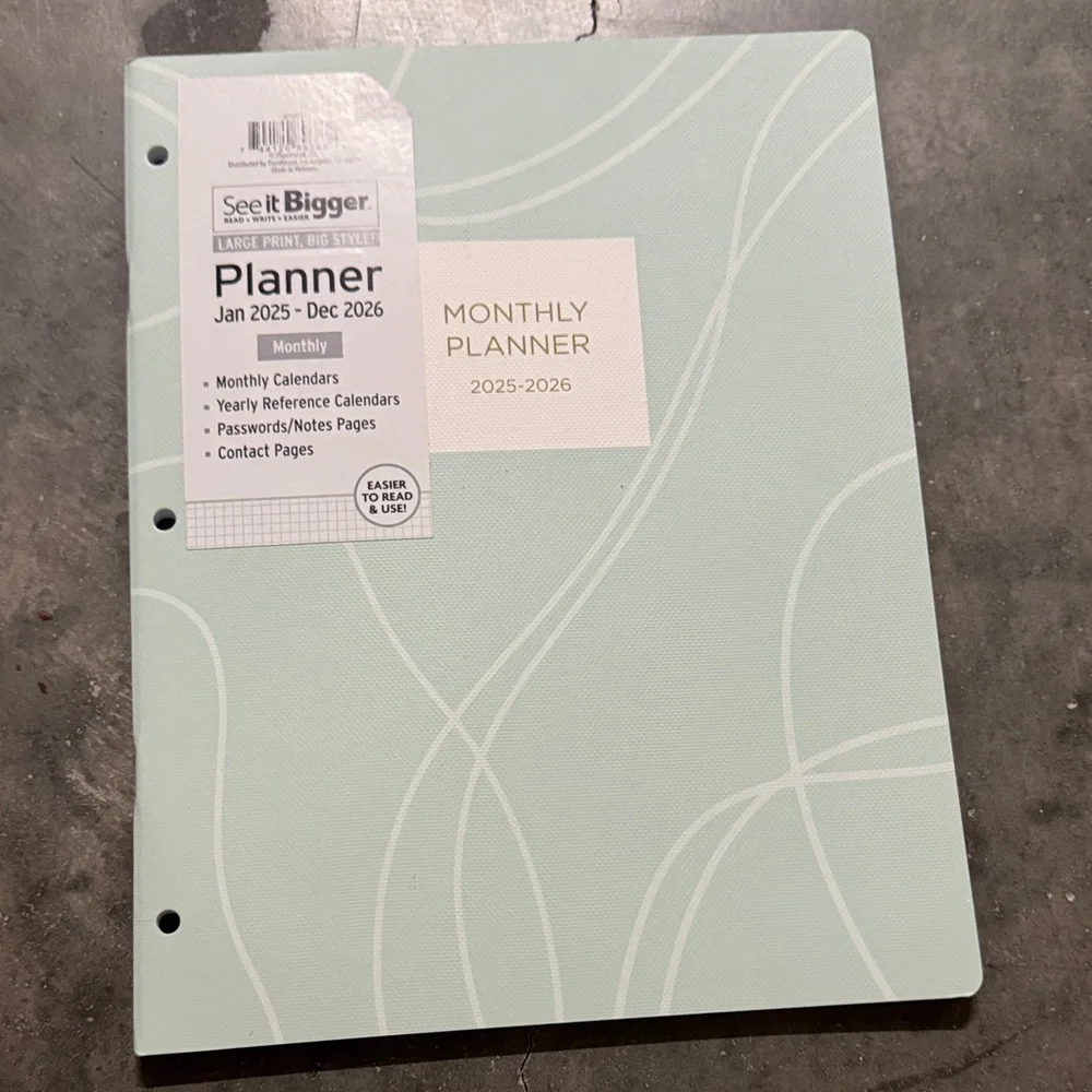 Lot of 8 Mint Green Monthly Planner Jan 2025- Dec 2026